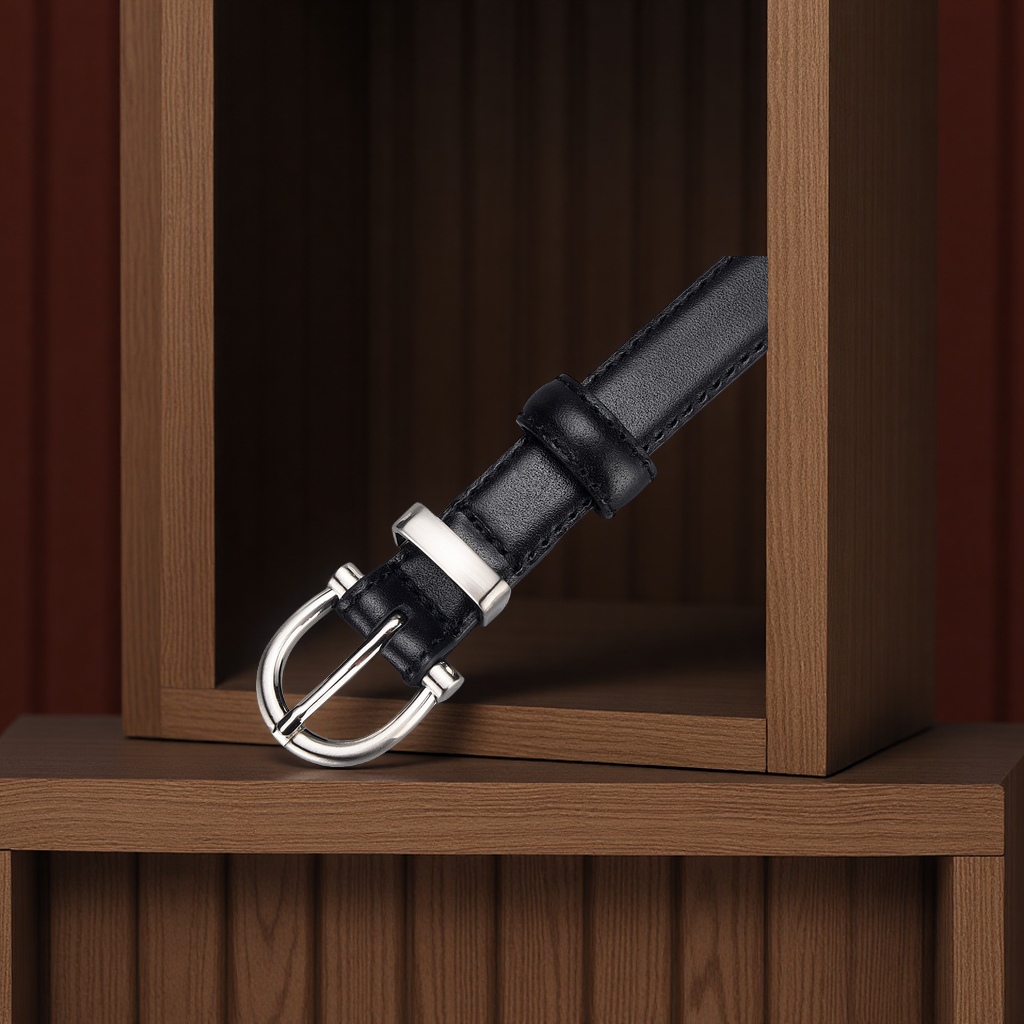 头层牛皮女款细腰带百搭黑色真皮时尚工厂批发服装配饰腰带