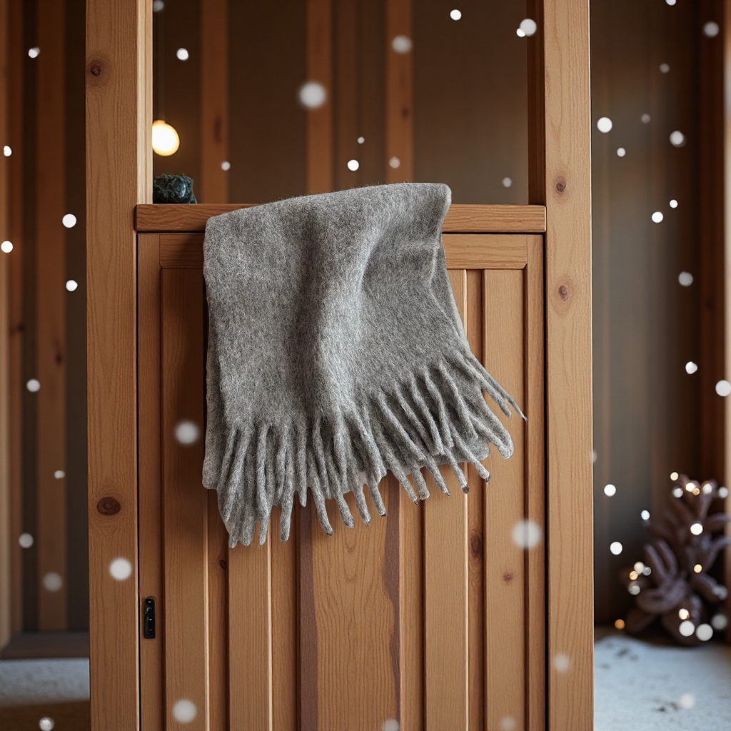 Korean autumn and winter women's long wool scarf, warm faux cashmere, versatile student shawl, thick and high-end scarf clothing accessory Application Scenario