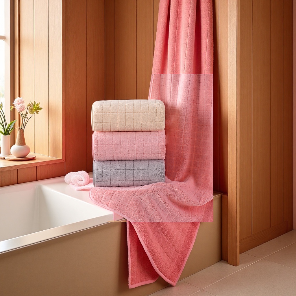 Coral fleece large bath towel thickened and enlarged, 90x170, adult quick-drying absorbent family bath towel custom gift towel home textile Specification image