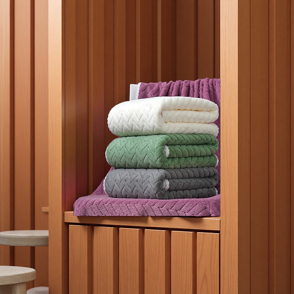 Coral fleece large bath towel thickened and enlarged, 90x170, adult quick-drying absorbent family bath towel custom gift towel home textile Application Scenario