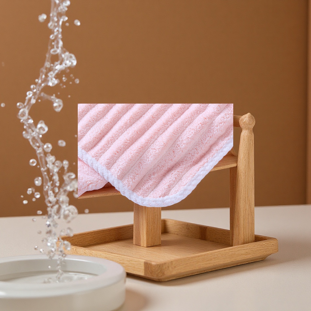 Coral fleece candy strip hand towels, absorbent soft, thickened household towels, wholesale and customization, super absorbent face towels, bath towels Specification image
