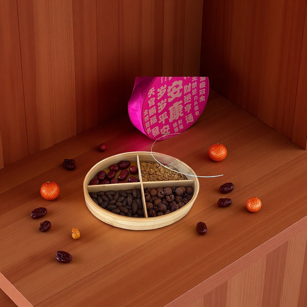 New Chinese-style dried fruit and snack storage box, home living room candy and nut storage box, daily necessities tableware, fruit plate and fruit basket full figure