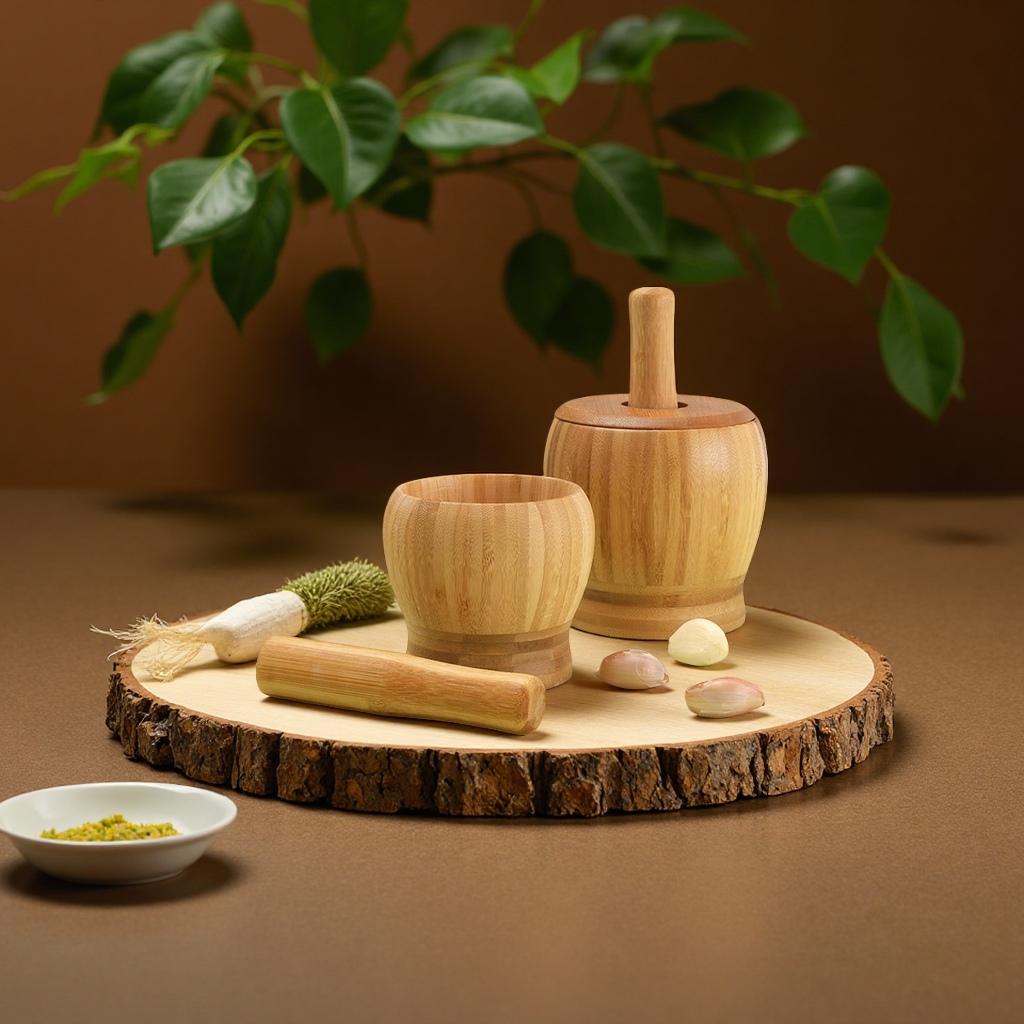 楠竹厨房捣蒜罐家用大姜压蒜器蒜泥器臼子剥蒜工具小巧实用厨房必备