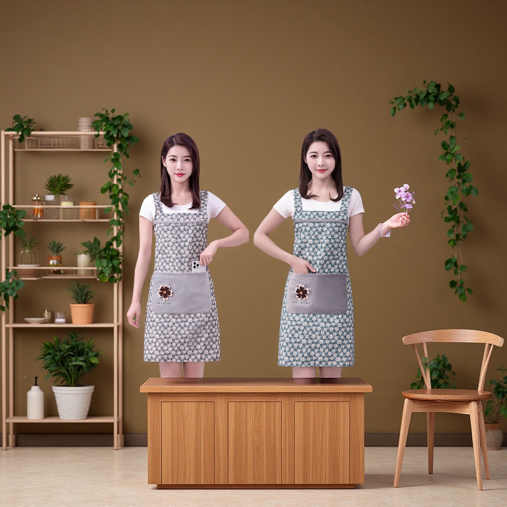 围裙/围裙女长袖时尚/防水袖套/防水围裙/一次性无纺布围裙细节图