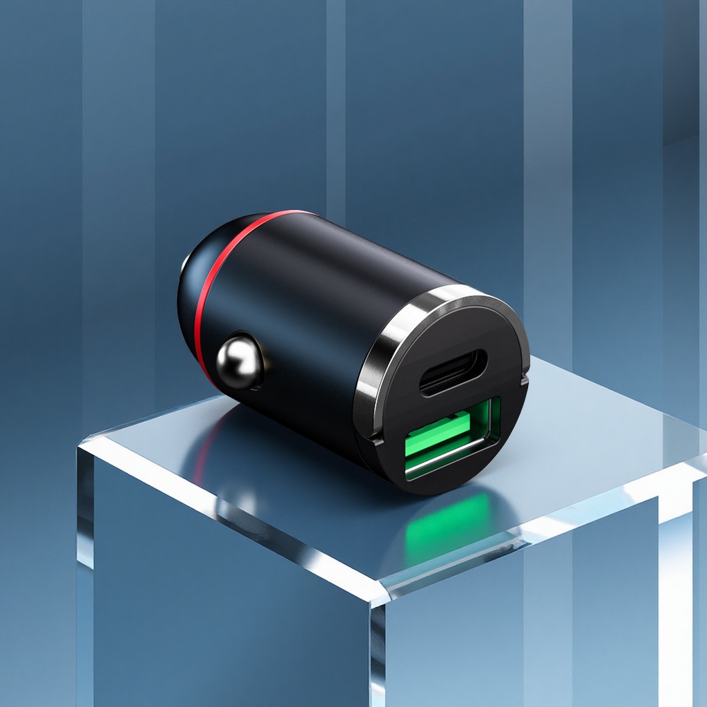 新款车充一拖二100W超级快充多功能迷你隐藏式点烟器车载充电器汽车用品