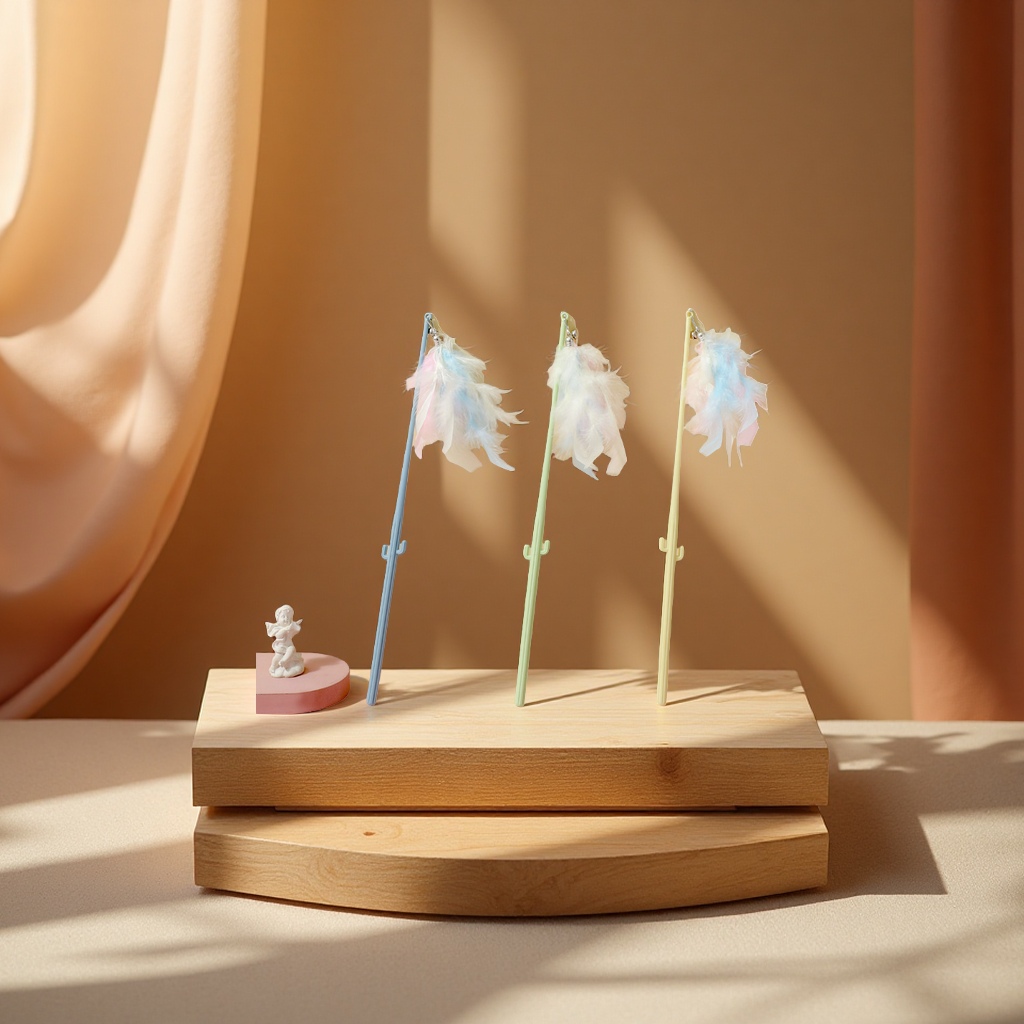 New cat toys, cat teaser sticks, durable long rods, feather cat teaser, pet supplies, pet cat entertainment products Application Scenario