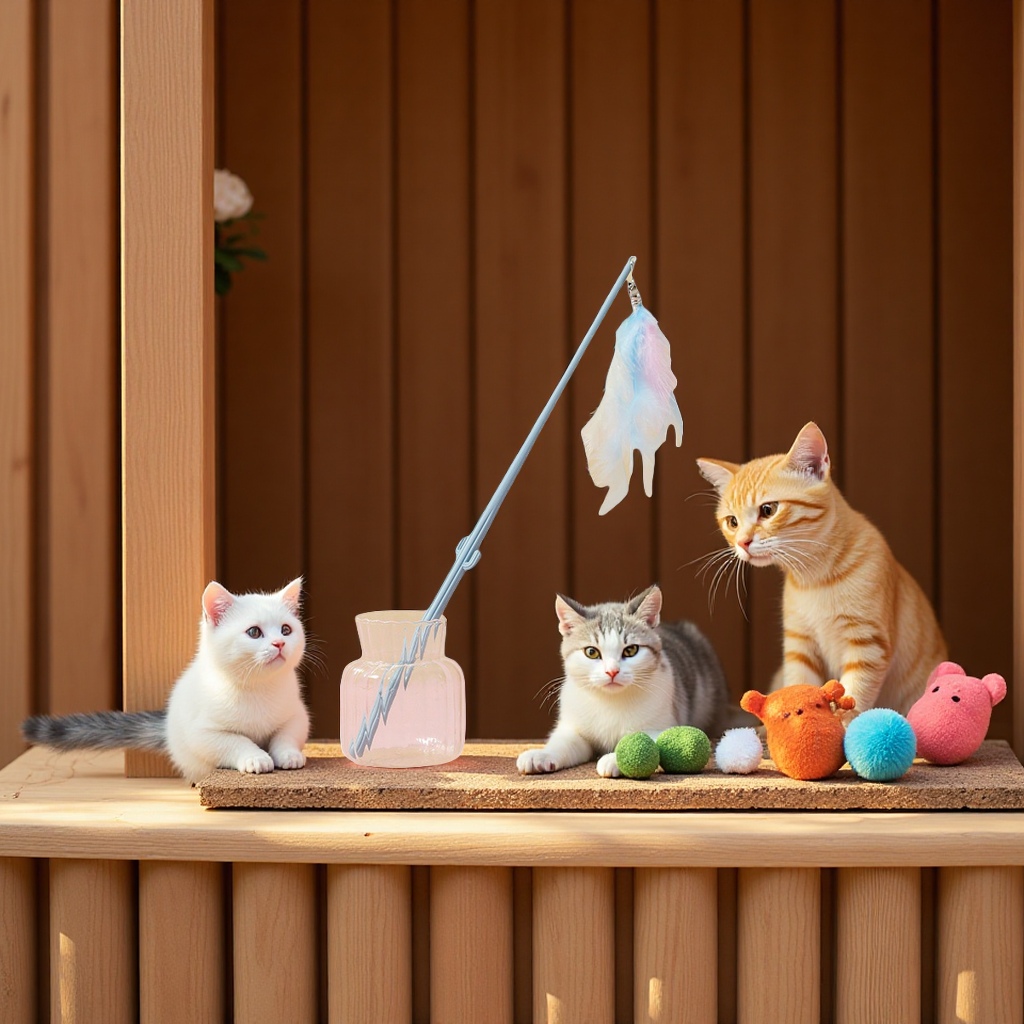 Cat toys, cat teaser sticks, durable long rods, feather cat gadgets, pet cat toy sets, self-entertaining and boring pet supplies Item Picture