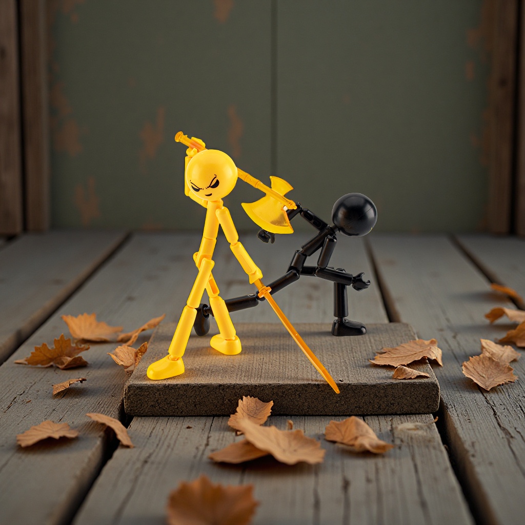 Cool stick figure children's DIY assembly model with movable joints, trendy figurine, surprise blind box gift, fun toy Specification image