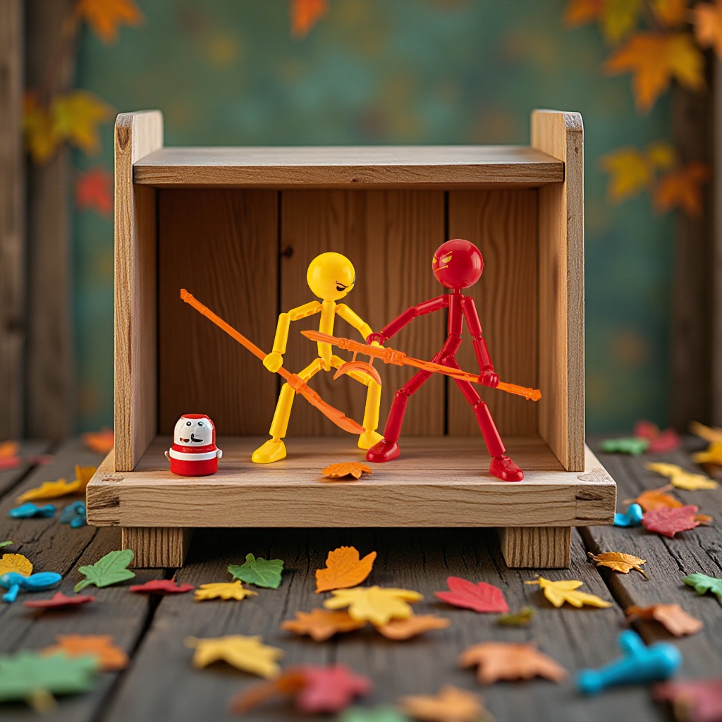 Cool stick figure children's DIY assembly model with movable joints, trendy figurine, surprise blind box gift, fun toy Application Scenario