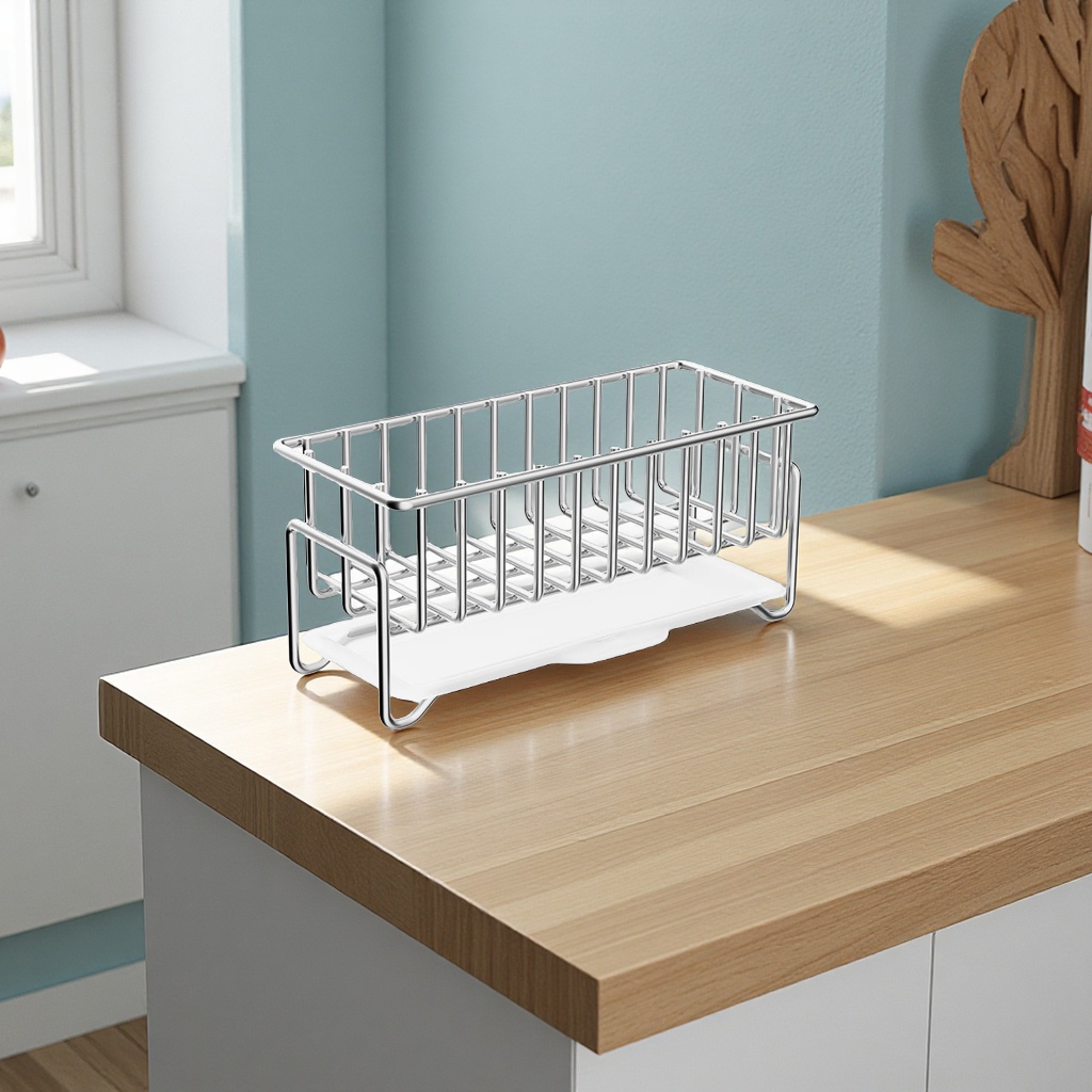 Cross-border bestsellers: Stainless steel sponge hand sanitizer draining basket, dishwashing liquid storage rack, kitchen storage rack, daily necessities Item Picture