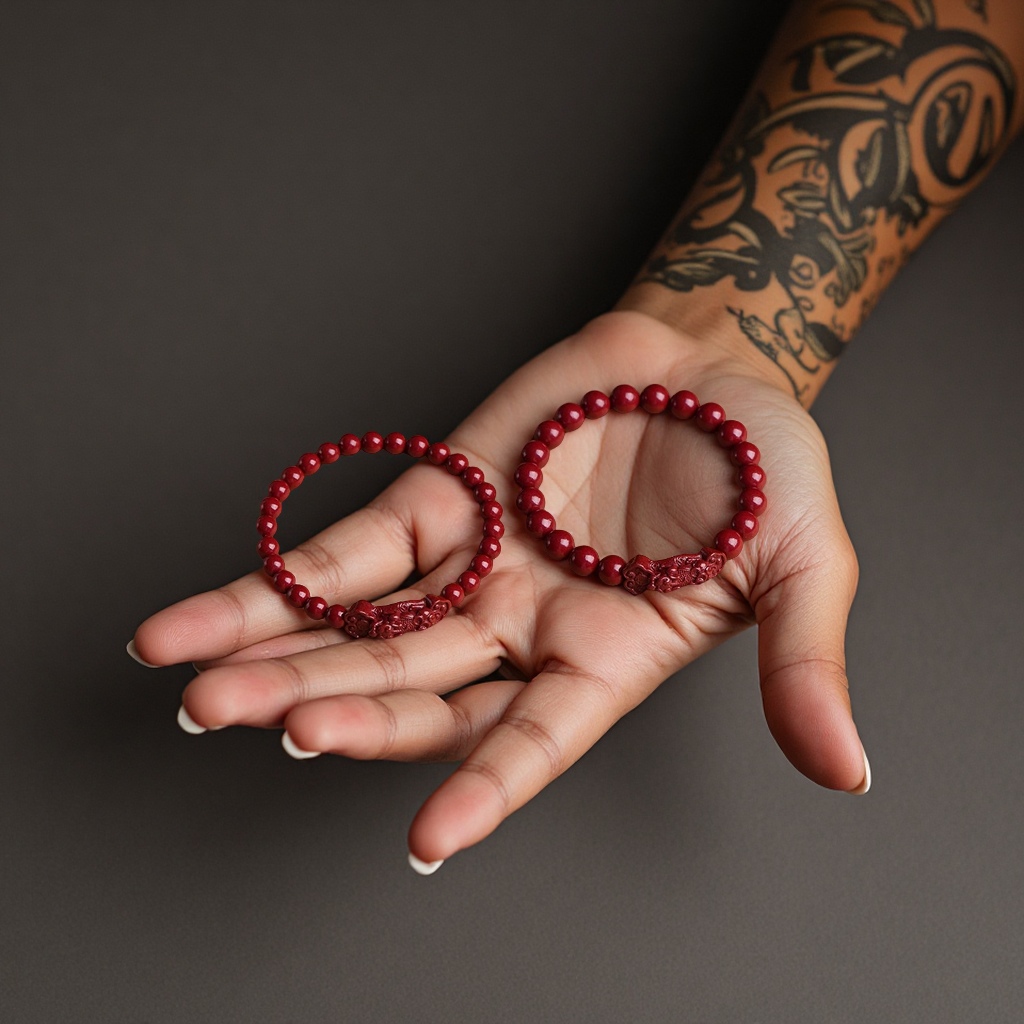Red cinnabar PI Xiu bracelet, original stone, small PI qiu, zodiac year, auspicious hand card, red string, men's and women's jewelry, high content 134555627 details Picture