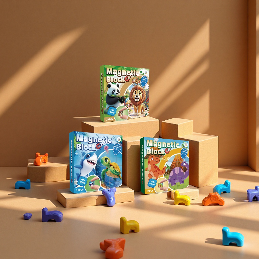 Cross-border magnetic building blocks, six-sided assembly, children's educational toys, cultivating spatial three-dimensional thinking, magnetic upright educational teaching AIDS 1 details Picture