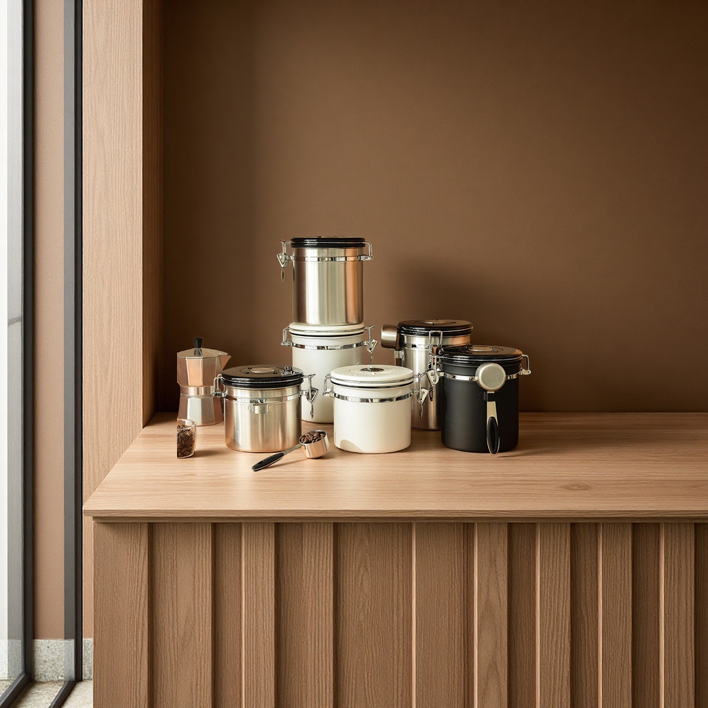 304 Stainless Steel Coffee Bean, Tea And Milk Powder Storage Tanks, Sealed Cans, Kitchen Storage Containers, Daily Necessities full figure