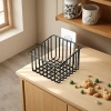 Multi-functional wall-mounted kitchen storage rack, no-drilling fruit and vegetable basket, storage basket, sundries rack, draining basket, household storage basket Item Picture