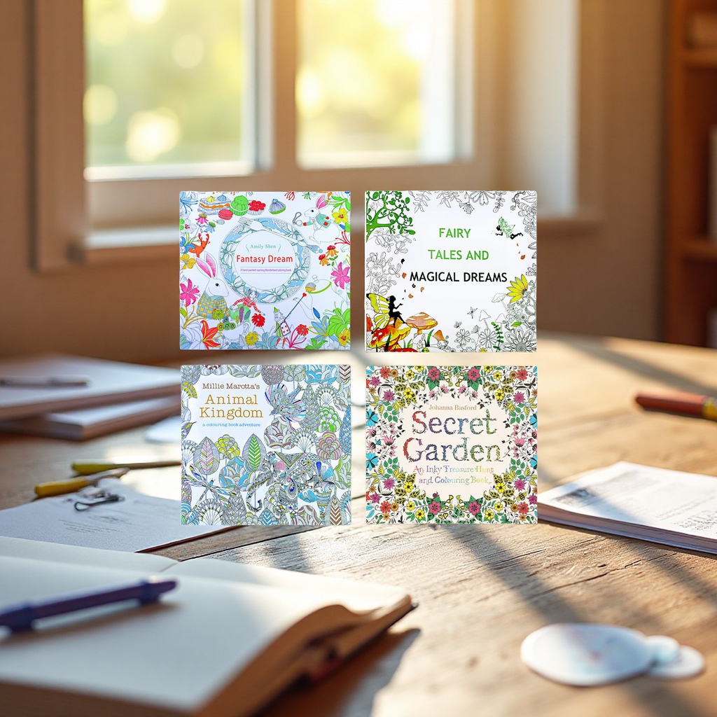 跨境秘密花园成人减压涂色书手绘填色画册儿童学生办公文化绘画本批发