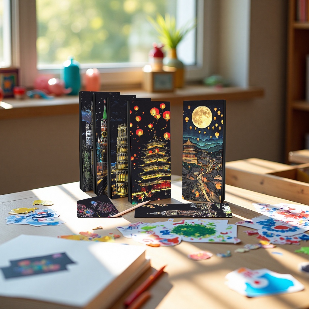 炫彩儿童DIY刮画纸幼儿园手工创意涂鸦卡通刮画本美术绘图用品60张详情图2