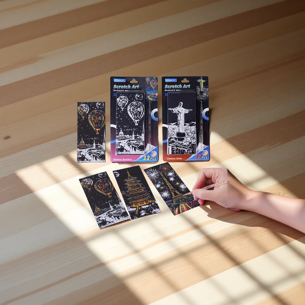 炫彩儿童DIY刮画纸幼儿园手工创意涂鸦卡通刮画本美术绘图用品60张详情图3