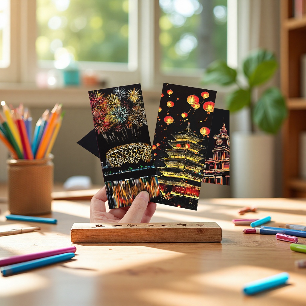 炫彩儿童DIY刮画纸幼儿园手工创意涂鸦卡通刮画本美术绘图用品60张详情图4