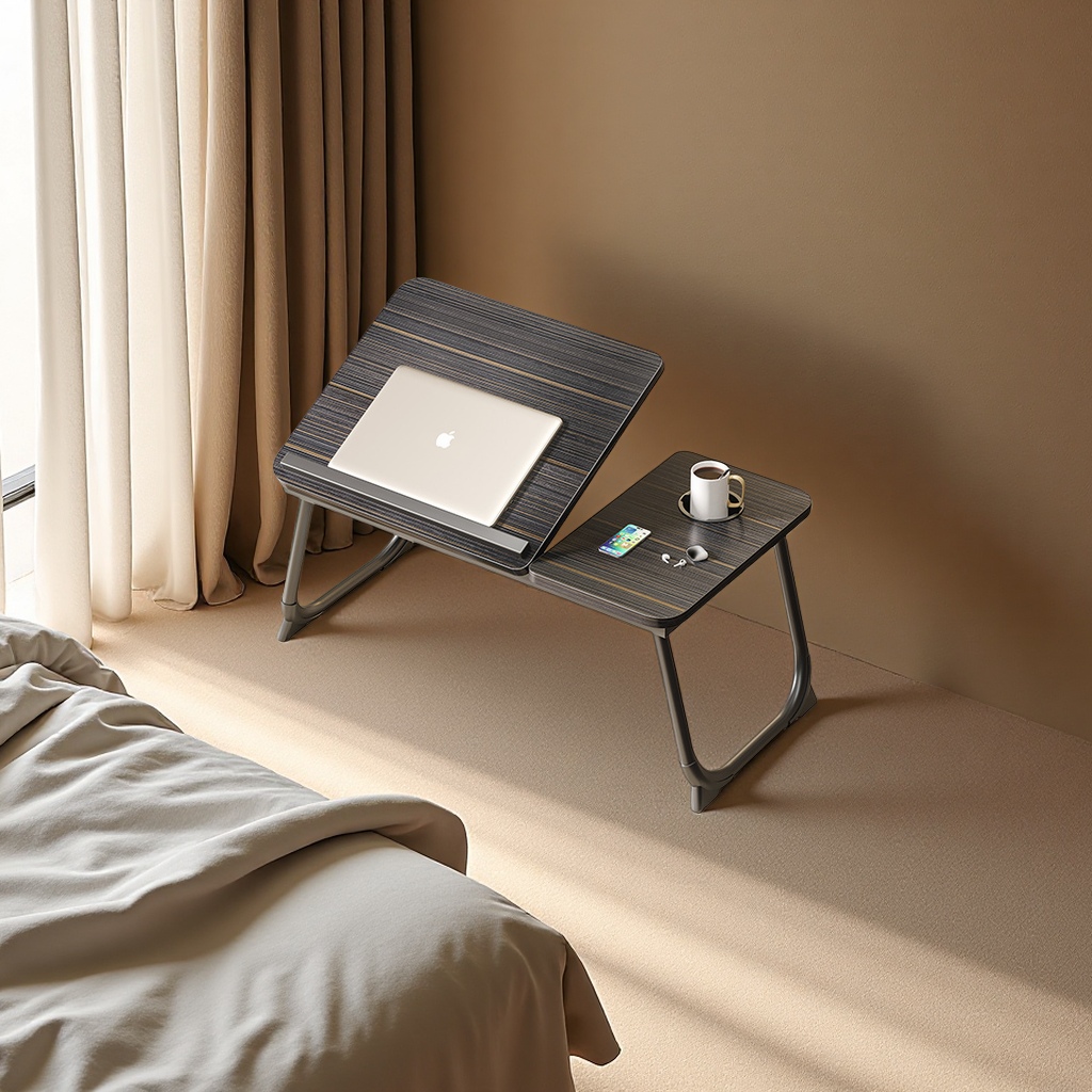 Portable folding small table for office desk and bed, home study desk, bedroom, student dormitory, simple style digital computer stand Item Picture