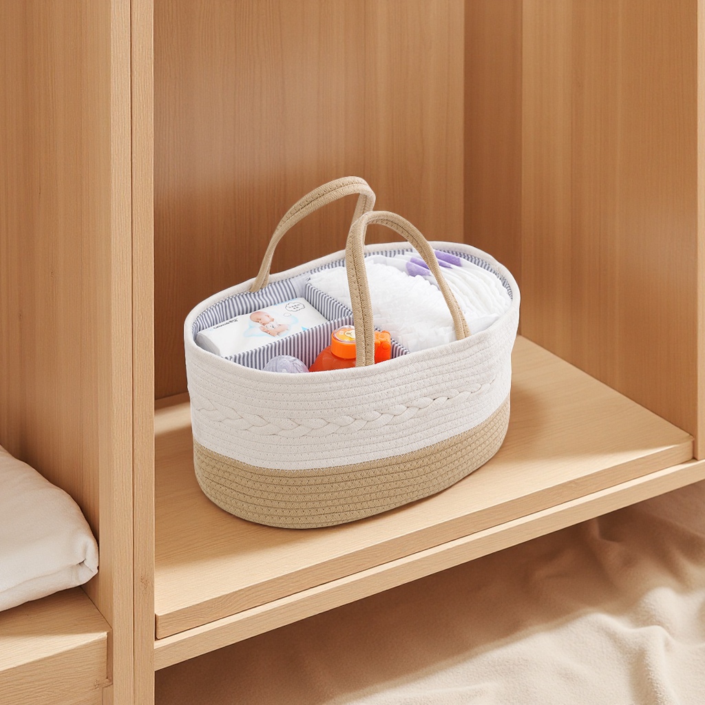 母婴用品收纳篮分格便携奶瓶尿不湿储物篮多功能整理筐日用百货