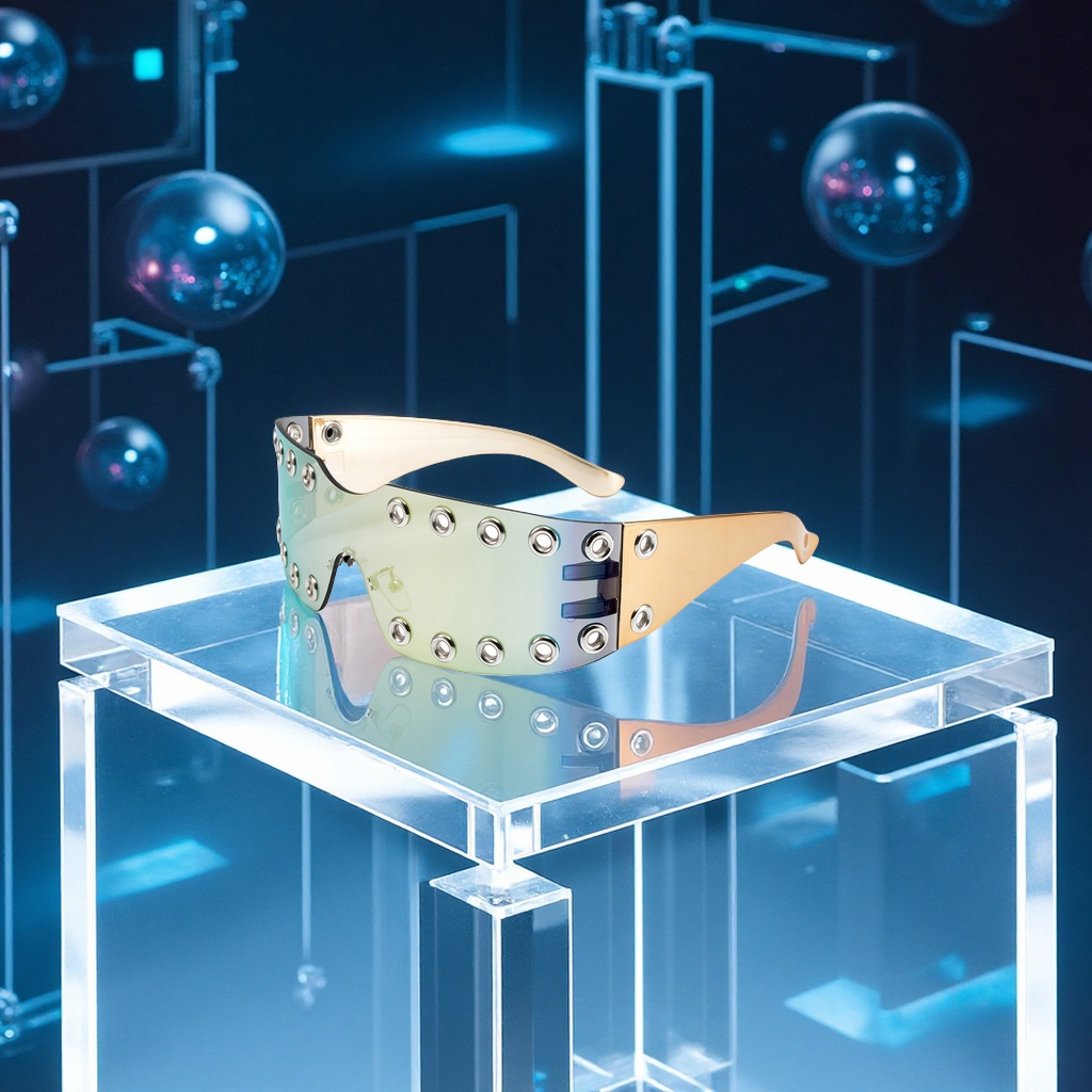 亚马逊新款全包围赛博朋克风格男女太阳镜欧美时尚大框派对眼镜FDA认证服装配饰