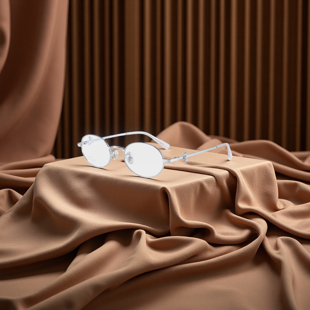 邦沐时尚素颜椭圆金属眼镜框显年轻防蓝光配度数BM164 服装配饰框架眼镜