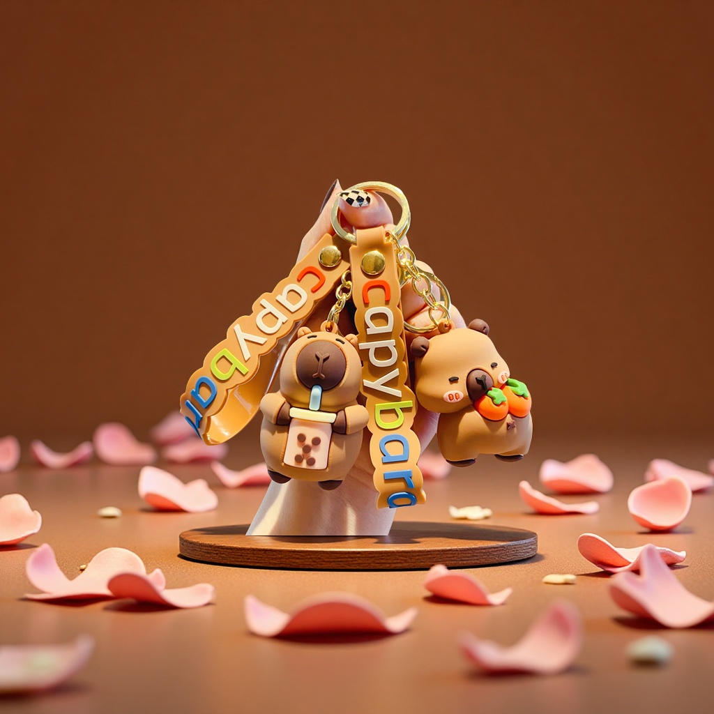 卡皮巴拉造型钥匙扣可爱卡通动物挂件时尚潮流礼品配饰多色可选