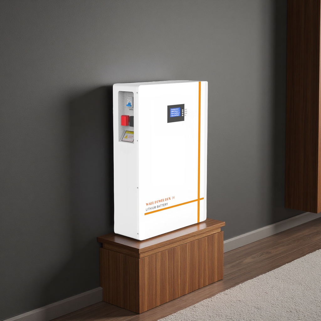 跨境外贸壁挂式家庭储能电池51.2V300Ah光伏15kWh磷酸铁锂A品电芯收纳防尘壁式盒日用百货