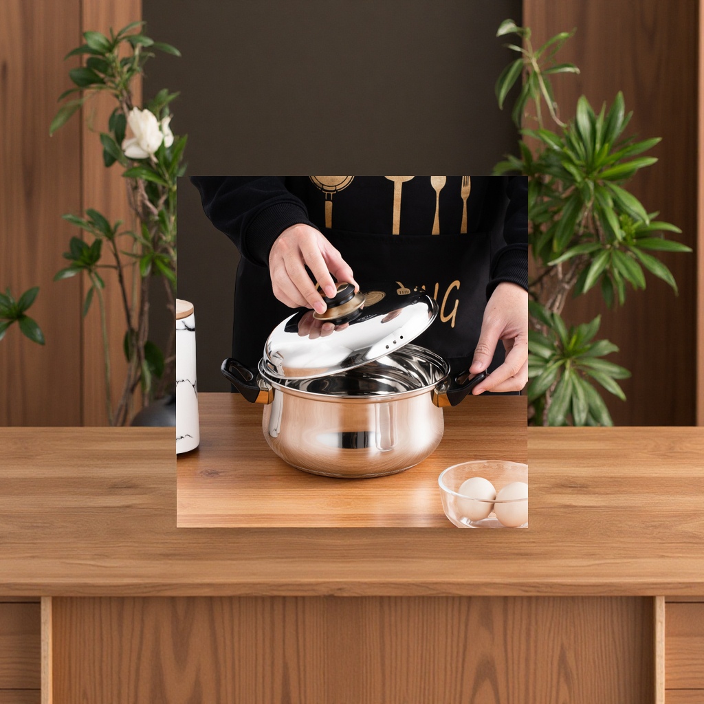 12-Piece Set Of B-Type Double-Bottom Stainless Steel Deep Soup Pot, Steamer, Stew Pot, Cooking Pot Combination, Household Stove, General Daily Necessities Cookware Set For Export Application Scenario