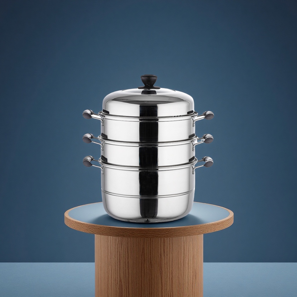 Stainless Steel Thickened Three-Layer Double-Bottom Steamer, Steamer Cage, Household Kitchen Induction Cooker, Gas Stove, Gift Pot, Cookware Set, Daily Necessities Item Picture