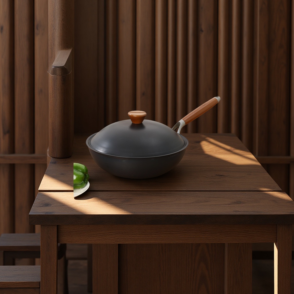 铁锅直播代发手工老铁锅带盖家用不粘炒菜锅无涂层熟铁锅日用百货锅具