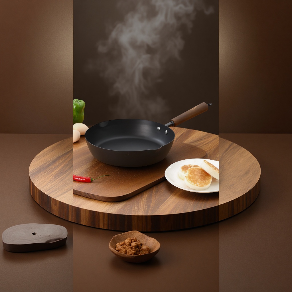 精铁单底煎炒锅无涂层不粘锅不易生锈无烟锅批发日用百货锅具平底锅