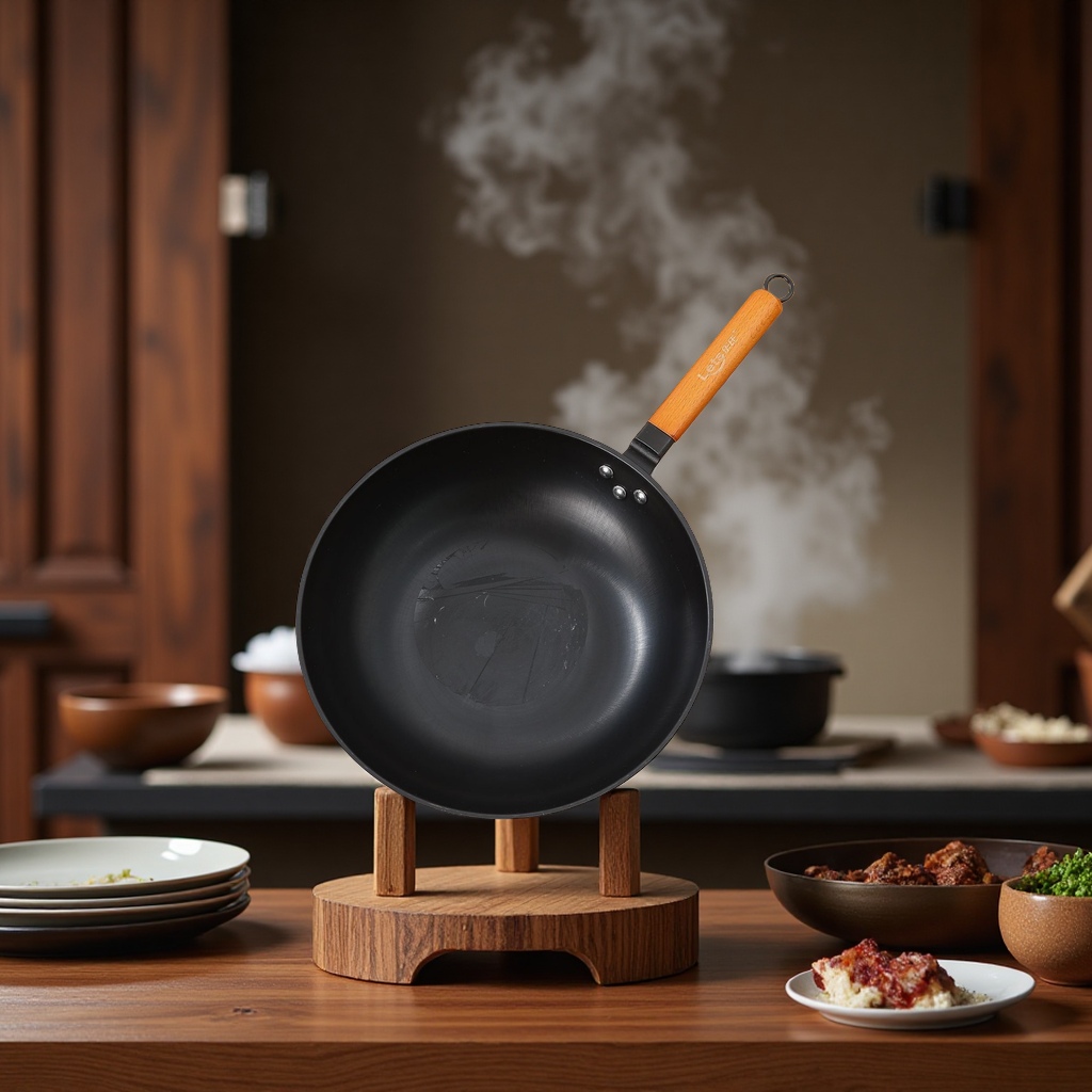 Leshi Precision cast iron wok, non-stick stainless steel wok manufacturer wholesale rust-resistant daily necessities, kitchen utensils, cooking wok Item Picture