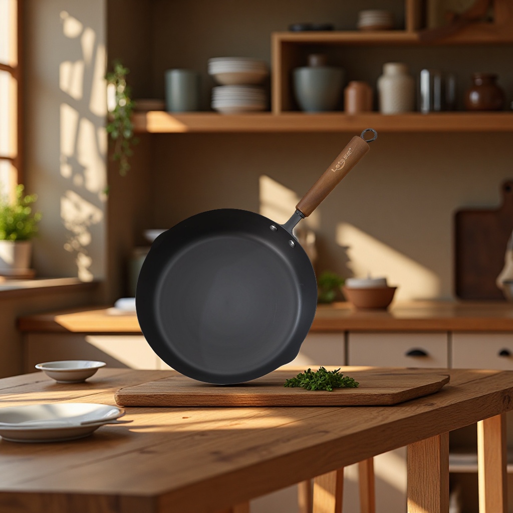 不锈钢锅/平底鍋/铸铁煎锅/煎饼锅/平底锅加厚白底实物图