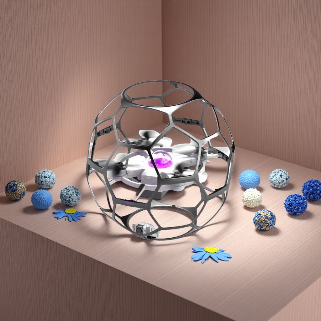 The multi-color 20*20*17.6cm camera-free remote-controlled aircraft can fly for 10 to 12 minutes and be remotely controlled for 70 to 100 meters details Picture