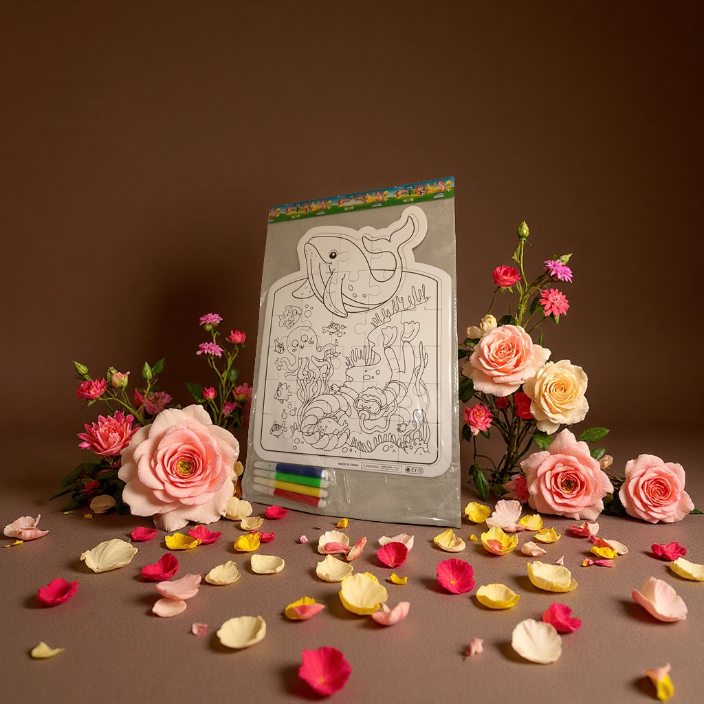 A creative, handcrafted and fun learning gift package integrating Doudou jigsaw puzzle children's educational toys and Doudou tangram assembly games details Picture