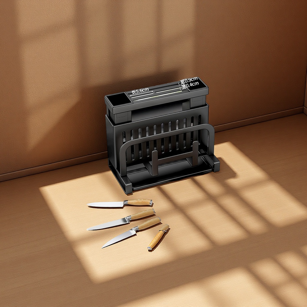 Wall-mounted multi-functional knife rack, cutting board, pot lid storage rack, kitchenware, kitchen organization and storage rack Specification image