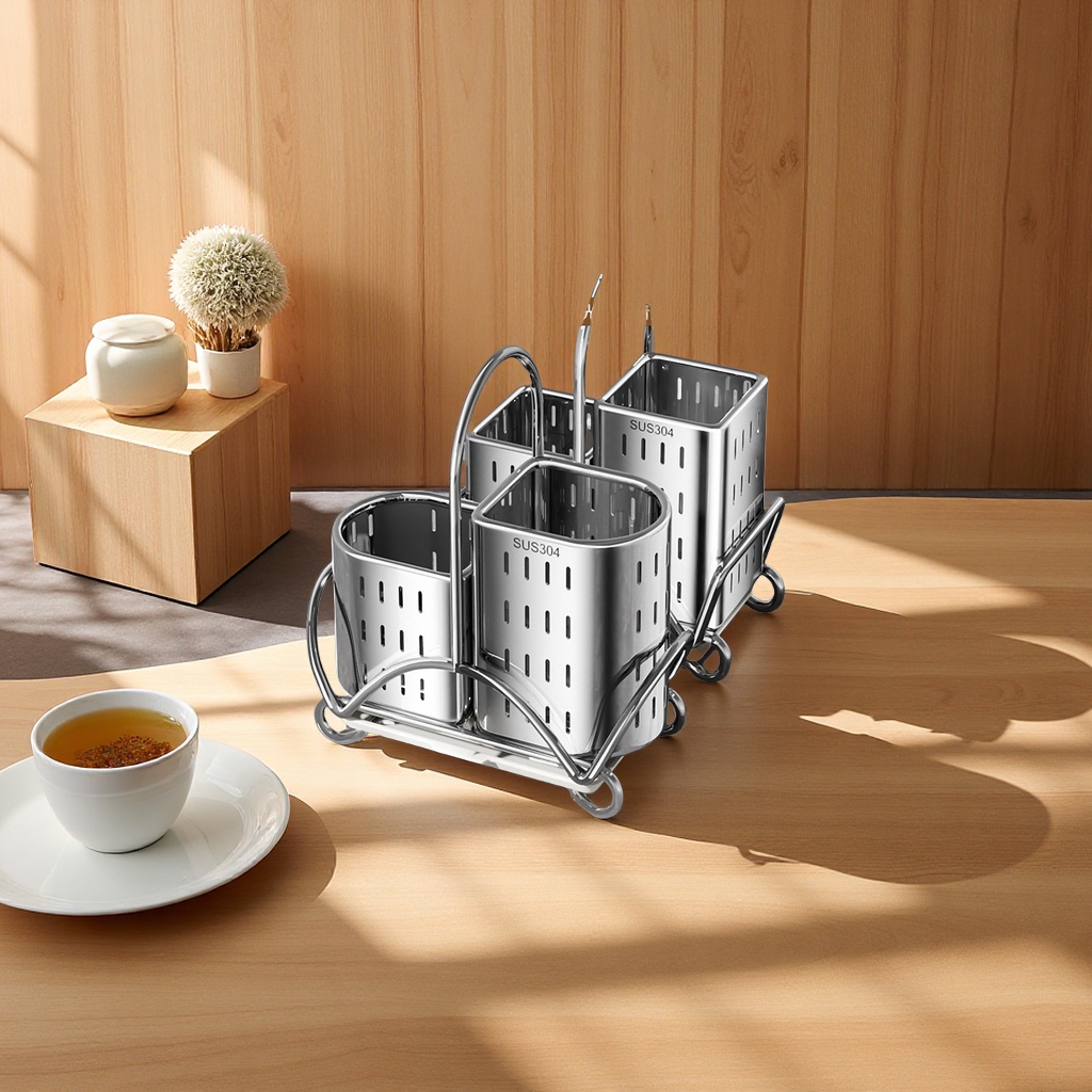 304 Stainless Steel Chopstick Holder, Household Storage Box, Wall-Mounted Kitchen Knife Rack, Spoon Rack, 筷笼 Daily Necessities