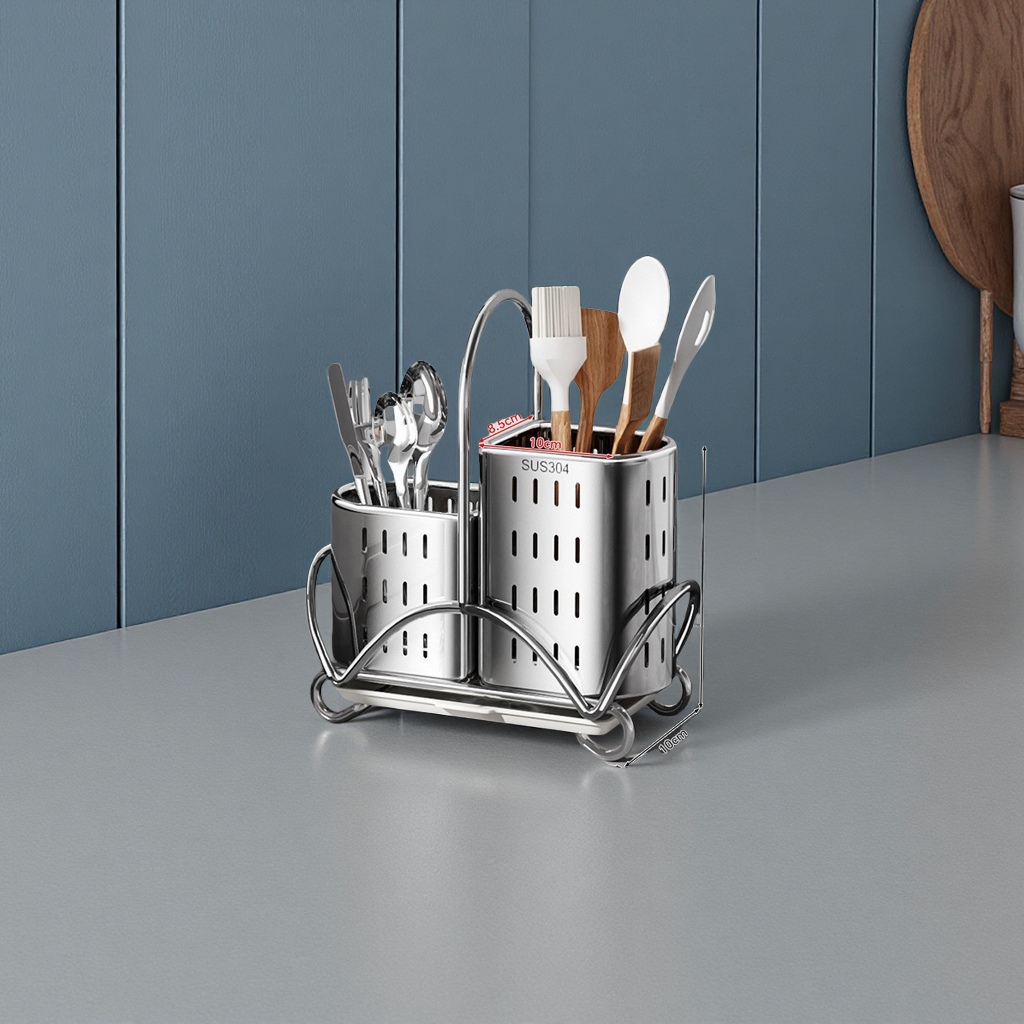 304 Stainless Steel Chopstick Holder, Household Storage Box, Wall-Mounted Kitchen Knife Rack, Spoon Rack, 筷笼 Daily Necessities details Picture