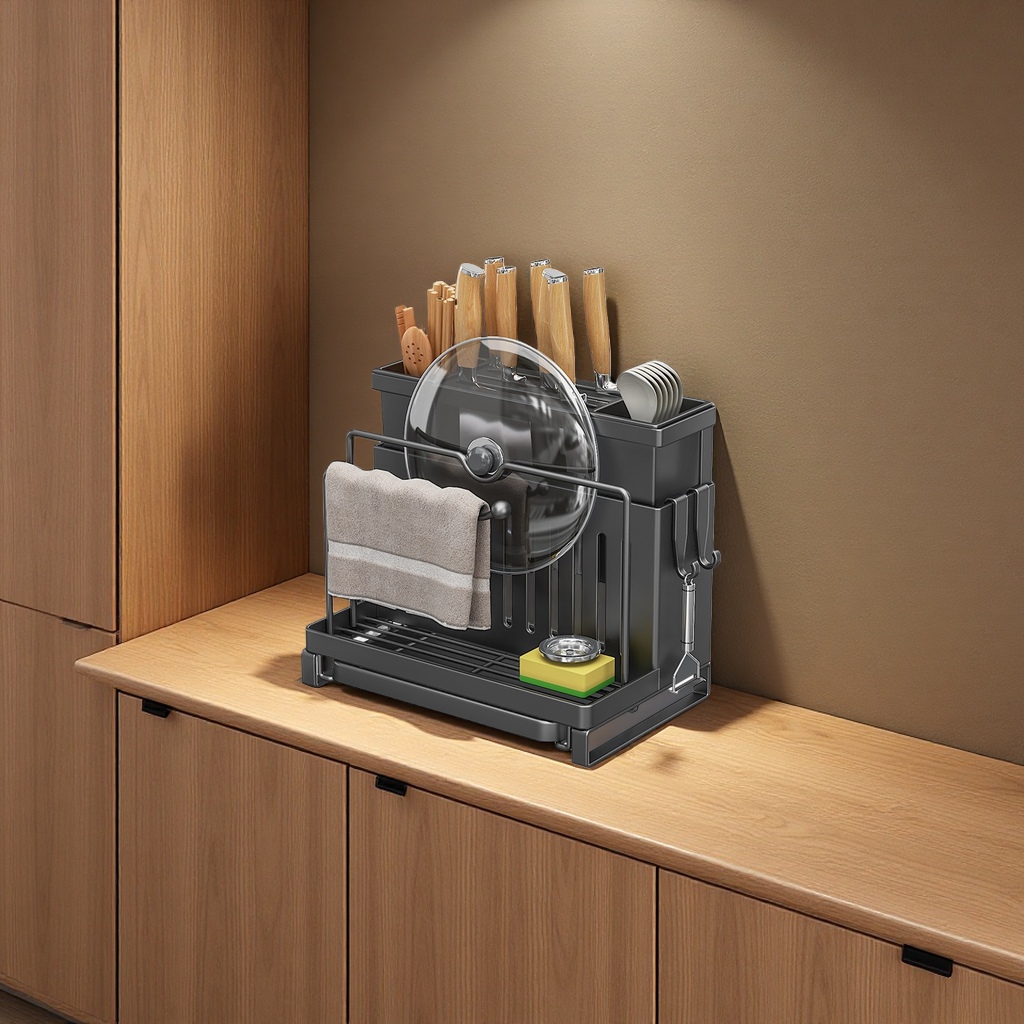 Wall-mounted multi-functional knife rack, cutting board, pot lid storage rack, kitchenware, kitchen organization and storage rack Item Picture