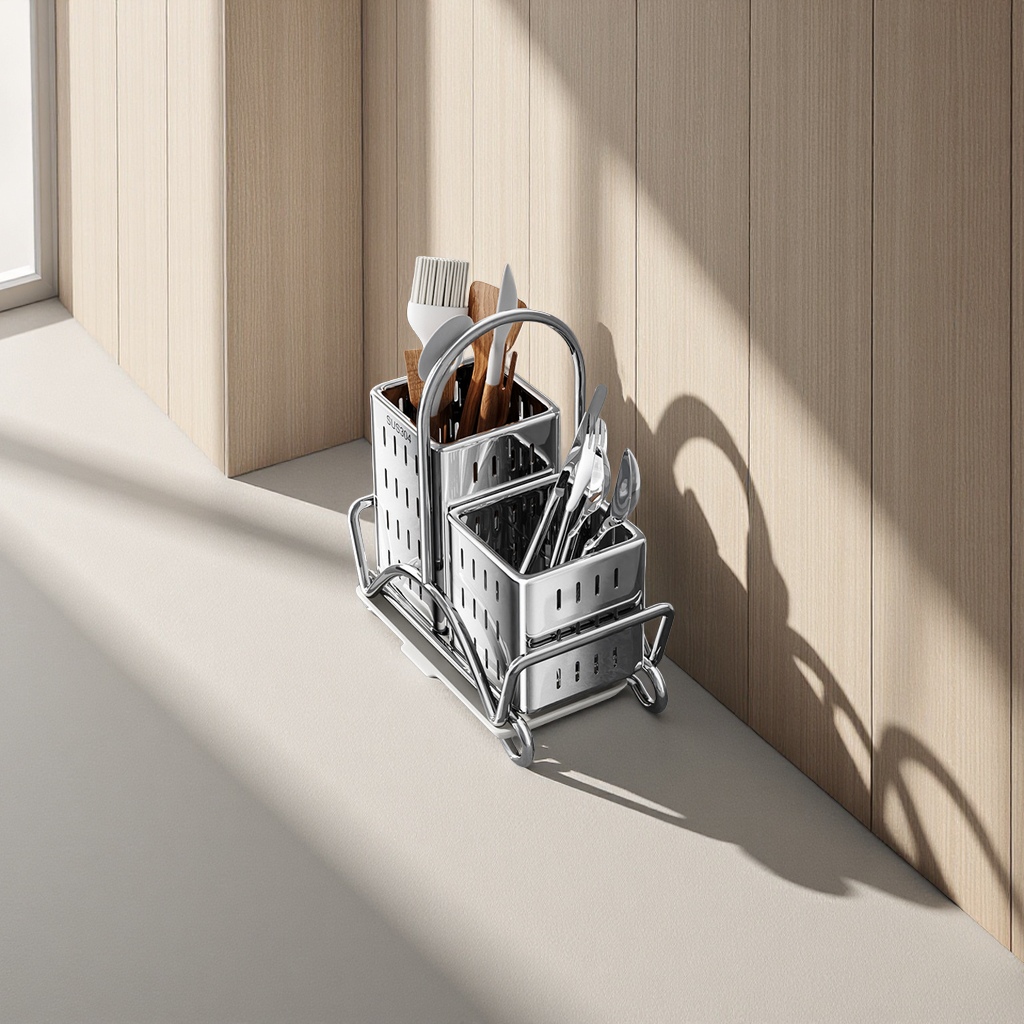 304 Stainless Steel Chopstick Holder, Household Storage Box, Wall-Mounted Kitchen Knife Rack, Spoon Rack, 筷笼 Daily Necessities Specification drawing