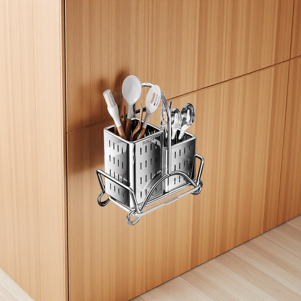 304 Stainless Steel Chopstick Holder, Household Storage Box, Wall-Mounted Kitchen Knife Rack, Spoon Rack, 筷笼 Daily Necessities Application Scenario