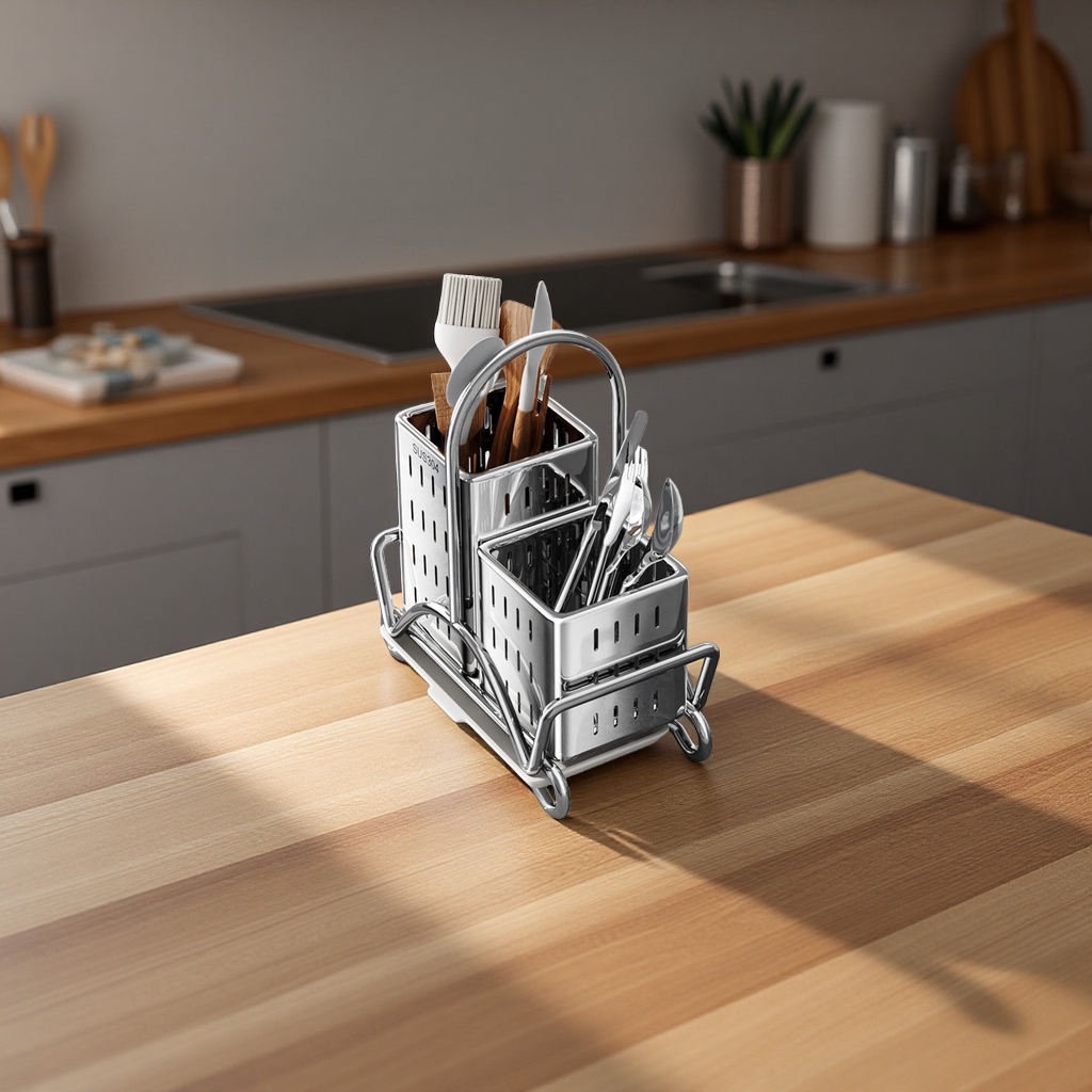 304 Stainless Steel Chopstick Holder, Household Storage Box, Wall-Mounted Kitchen Knife Rack, Spoon Rack, 筷笼 Daily Necessities Item Picture