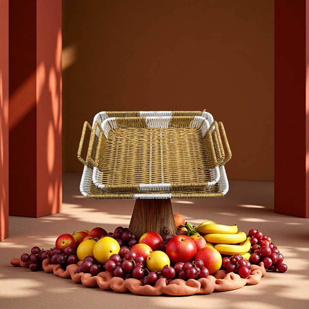 仿藤手工编果盘收纳