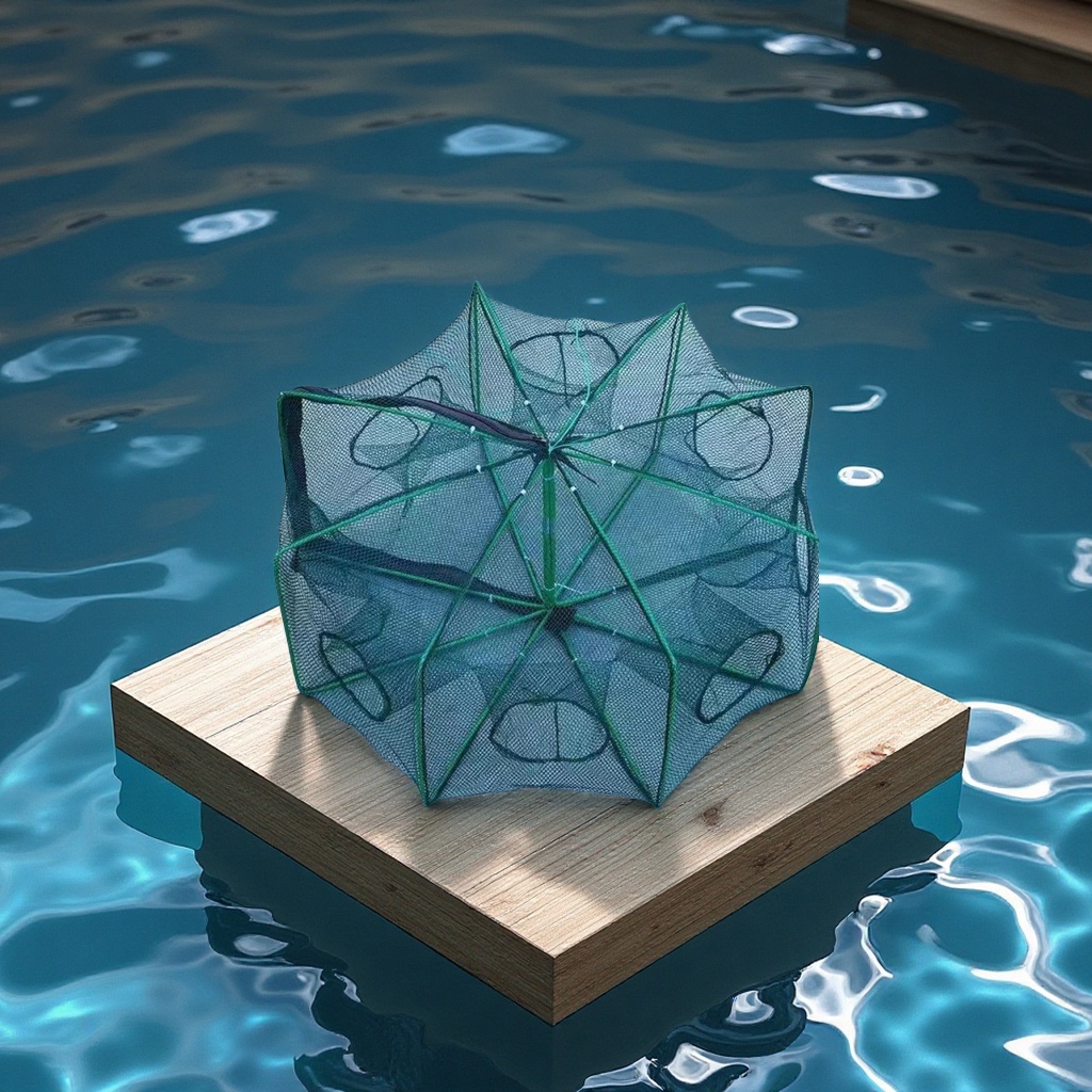 方形渔网折叠虾笼鱼笼龙虾网黄鳝笼捕虾网鱼网扑螃蟹捕鱼笼手抛网渔具抄网路亚铁丝网篓路亚饵漂盒详情1