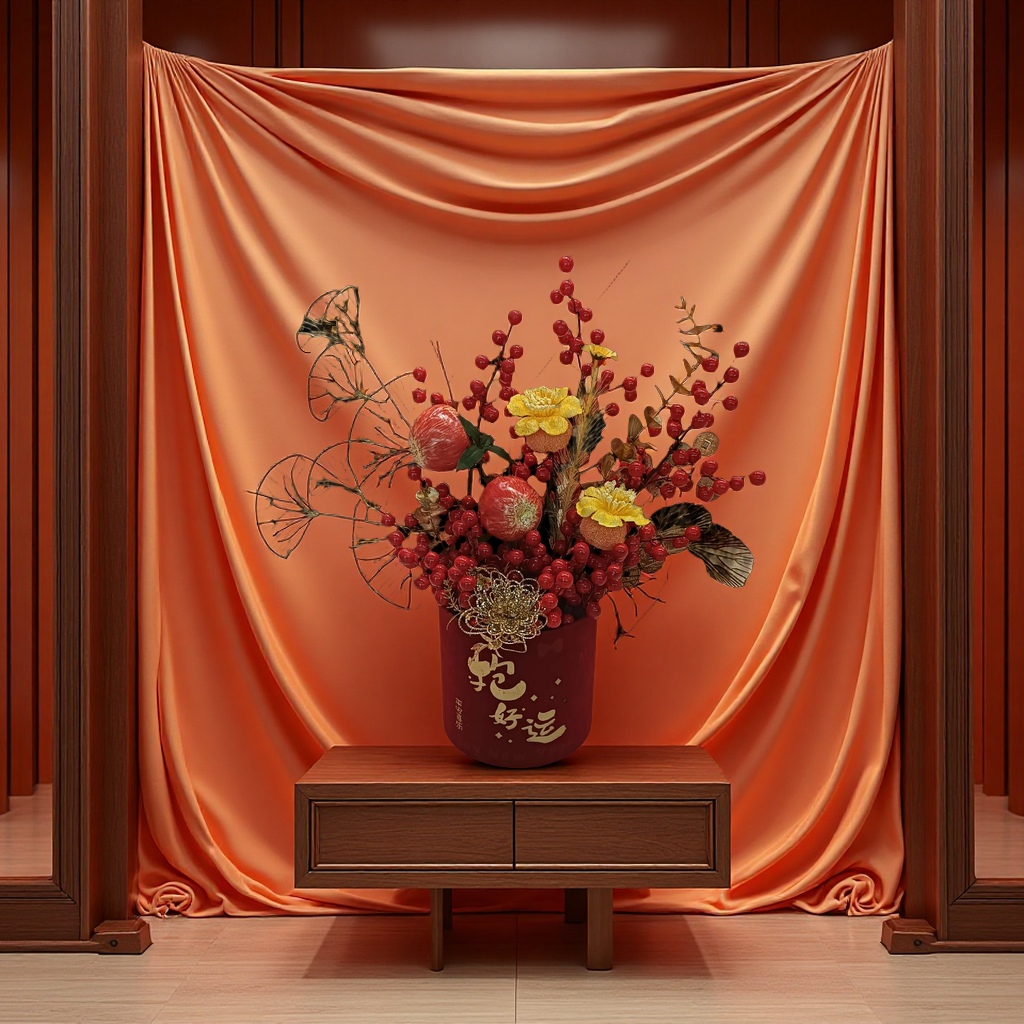 Chinese knot ornaments, flower arrangement decorations, handicrafts, home living room creative gifts, floral art accessories details Picture