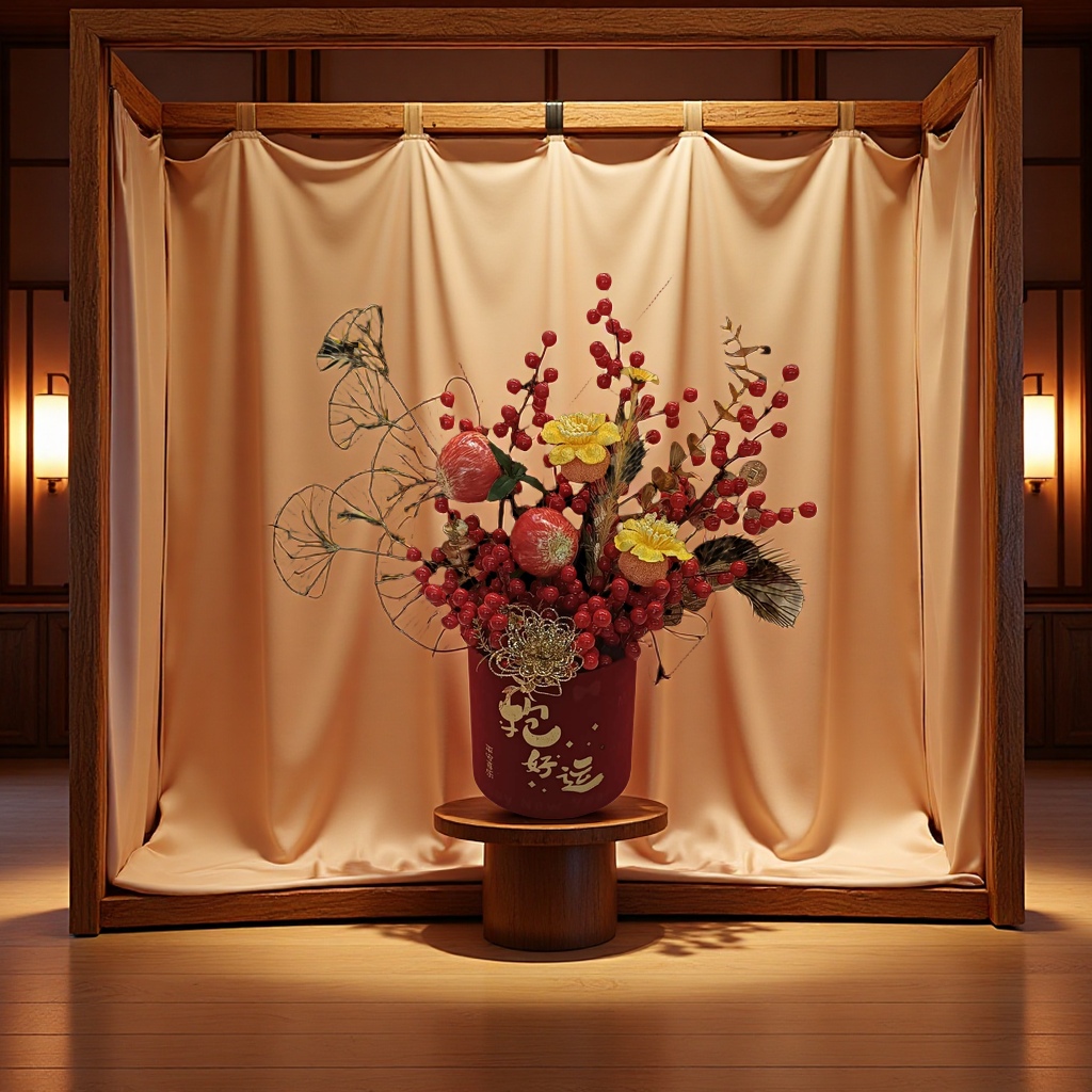 Chinese knot ornaments, flower arrangement decorations, handicrafts, home living room creative gifts, floral art accessories Application Scenario