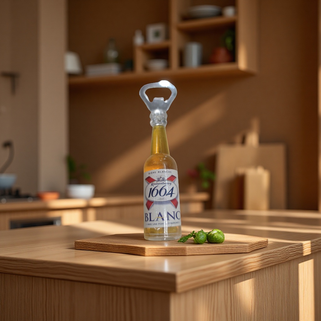 开瓶器，带磁铁，冰箱贴，可以吸在铁上面白底实物图