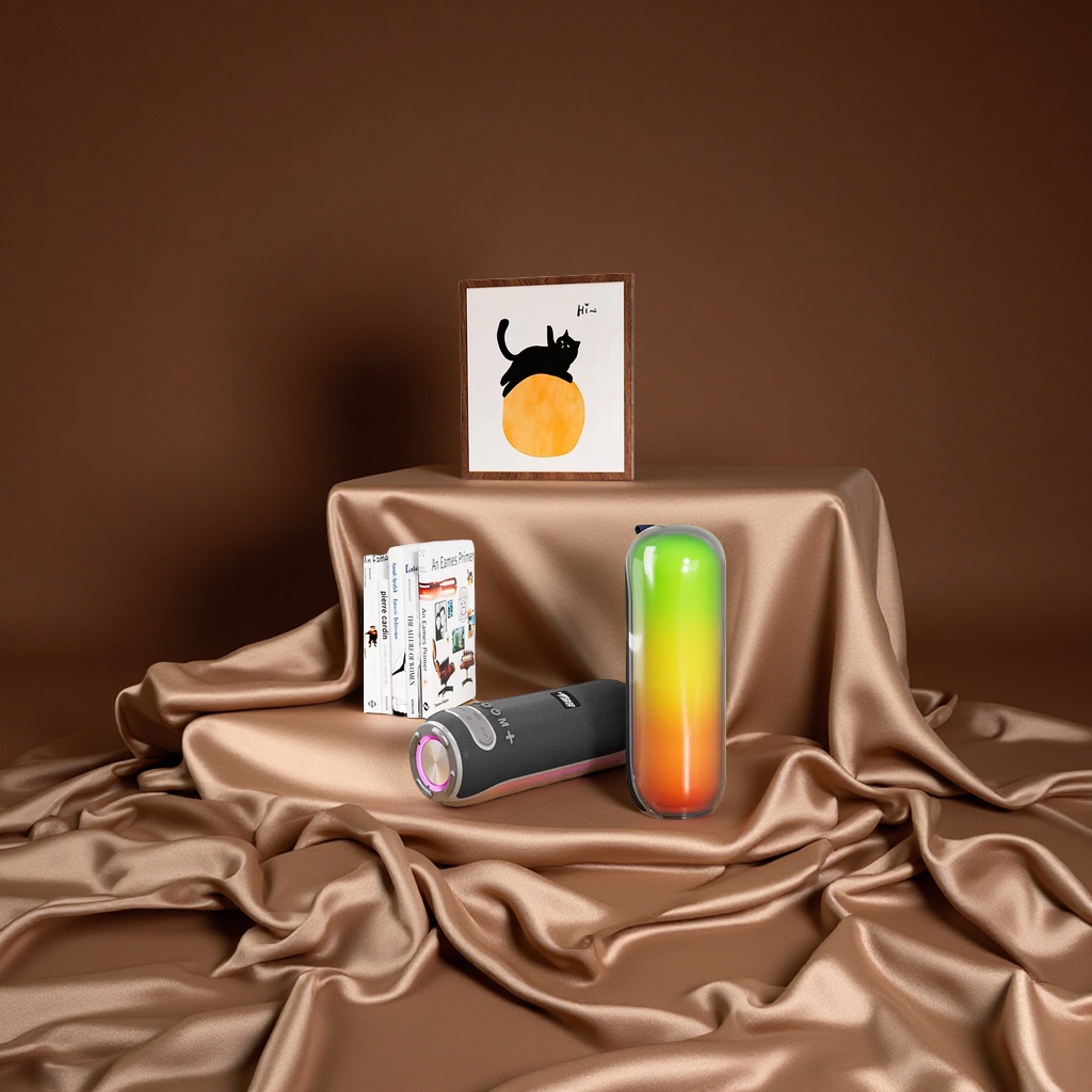 RGB炫彩蓝牙音响多彩灯光便携式无线音箱防水户外音乐播放器迷你低音重低音带遥控