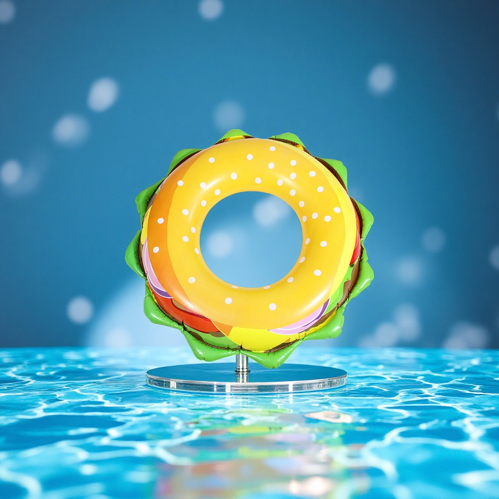 Hongyu's new hamburger inflatable children and adults swimming rings, armpit rings, children's swimming rings wholesale, sports and outdoor swimming products full figure